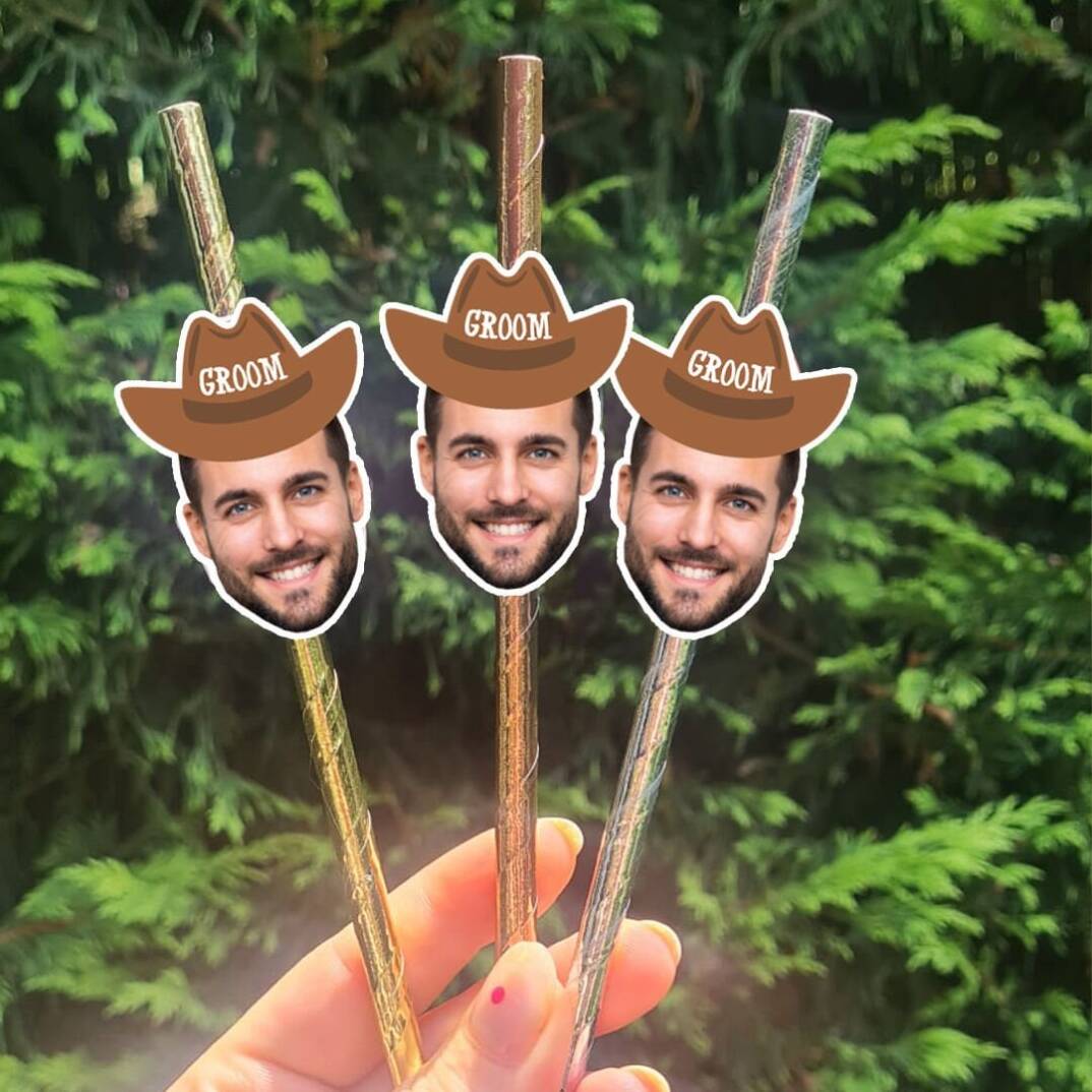 Rodeo Groom Fotoğraf Baskılı Pipet Takımı 5 li - 1