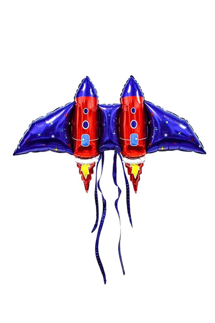 Roket Kanatları Folyo Balon İple Bağlanabilir Sırta Takılan Roket Folyo Balon - 3