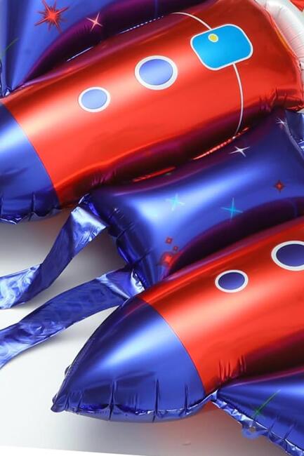 Roket Kanatları Folyo Balon İple Bağlanabilir Sırta Takılan Roket Folyo Balon - 6
