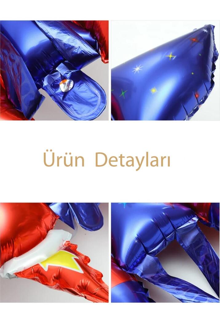 Roket Kanatları Folyo Balon İple Bağlanabilir Sırta Takılan Roket Folyo Balon - 7