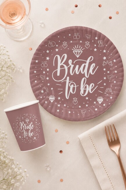 Rose 8li Bride To Be Karton Tabak Bardak Seti