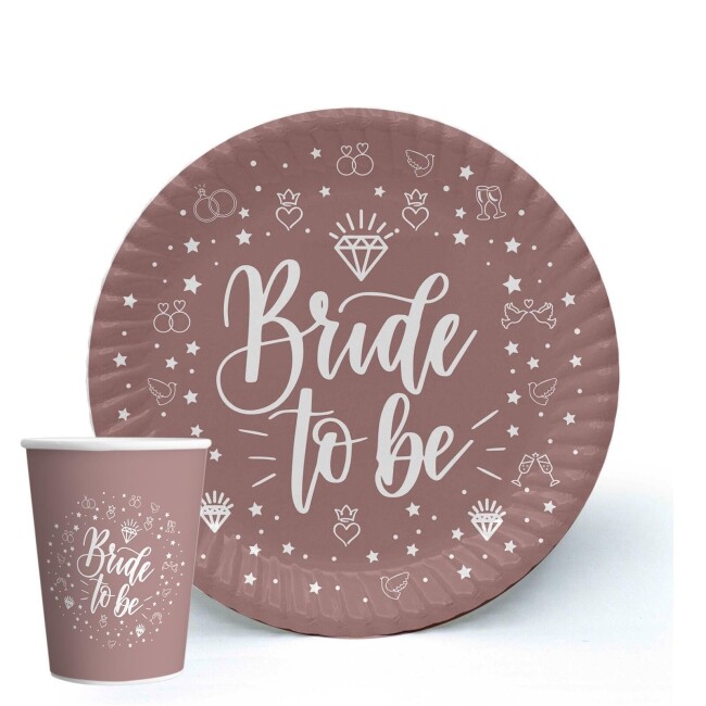 Rose 8li Bride To Be Karton Tabak Bardak Seti - 2