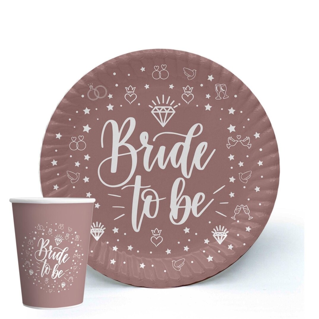 Rose 8li Bride To Be Karton Tabak Bardak Seti - 2