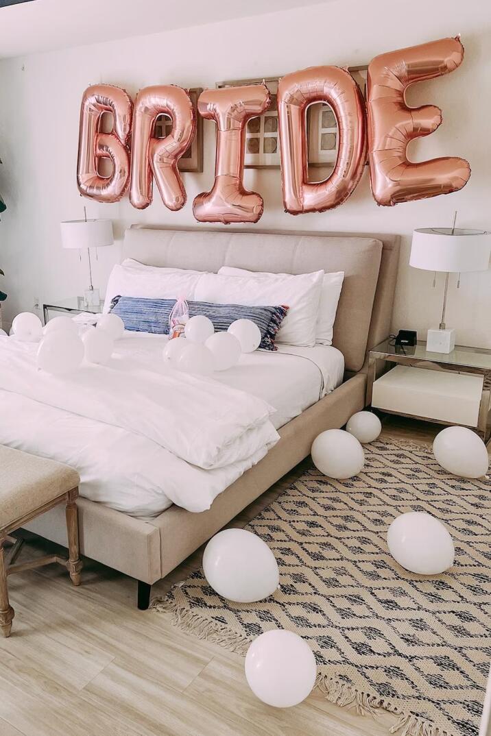Rose Gold Bride Balon Seti Dev Folyo Balon Seti Bekarlığa Veda Bride To Be Partisi Balonları 100cm - 2