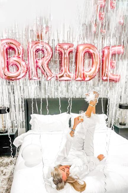 Rose Gold Bride Balon Seti Dev Folyo Balon Seti Bekarlığa Veda Bride To Be Partisi Balonları 100cm - 5