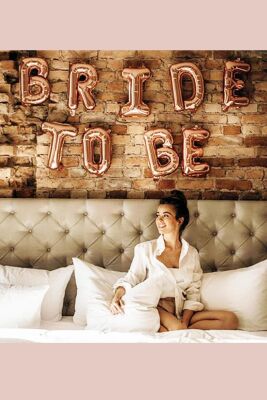 Rose Gold Bride To Be Folyo Balon Paketi 40cm - 1