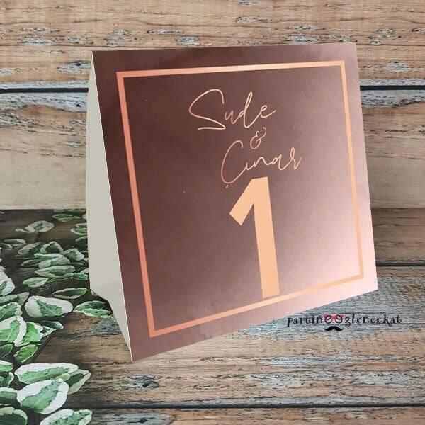 Rose Gold Konsept Masa Numara Kartı - 1