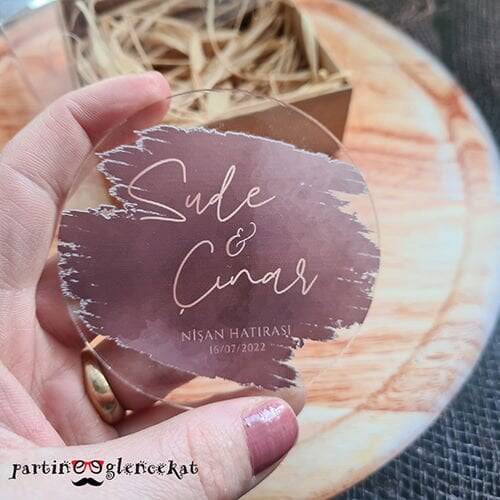 Rose Gold Konsept Şeffaf Pleksi Magnet - 1