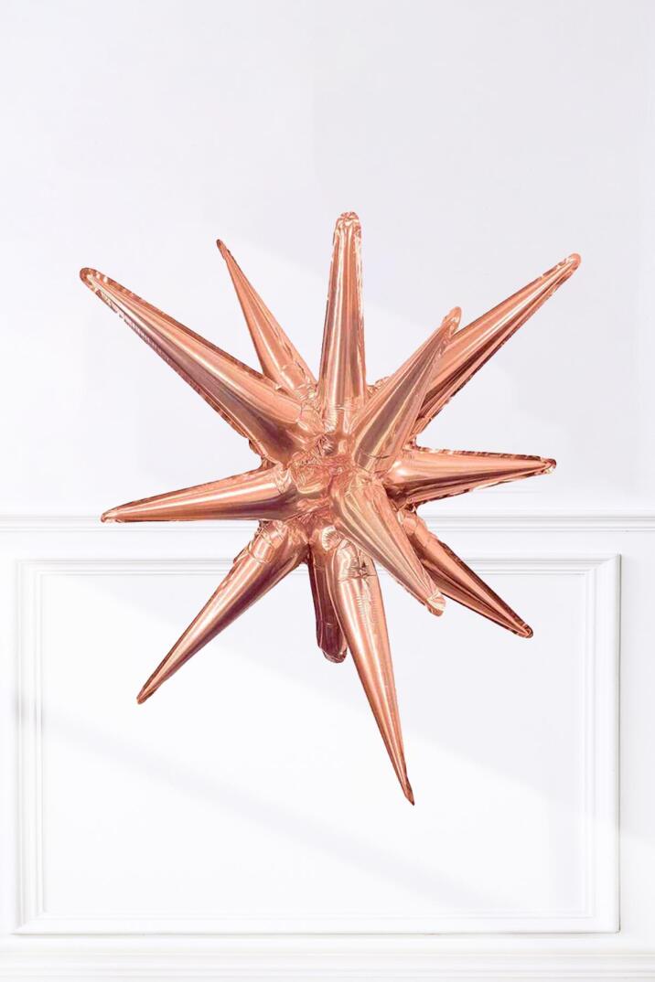 Rose Gold Kutup Yıldızı Folyo Balon Tek Parça Büyük Kutup Yıldız Balon 27inç 70cm - 1