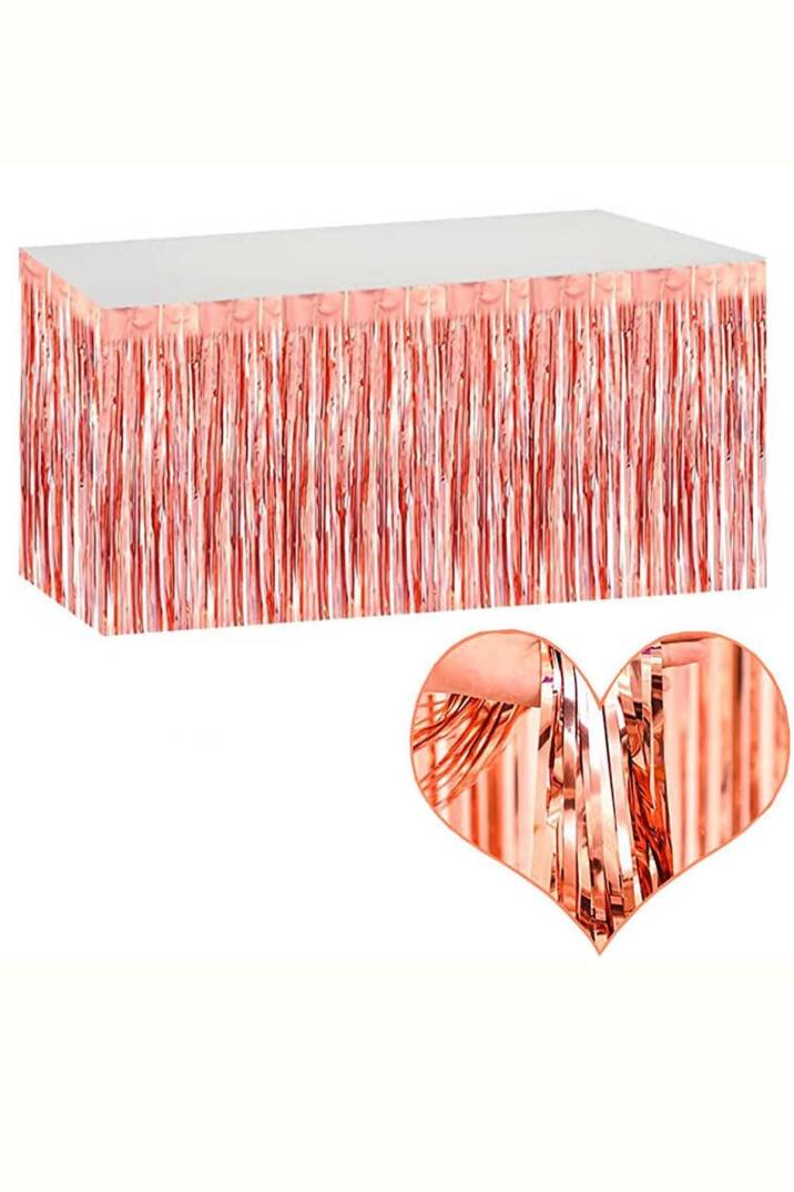 Rose Gold Masa Eteği Masa Kenarı Püskül Işıltılı Metalize Rose Gold - 1