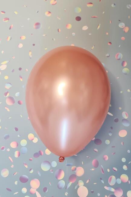 Rose Gold Metalik Balon 12" 30 cm Metalik Balon 10lu Paket