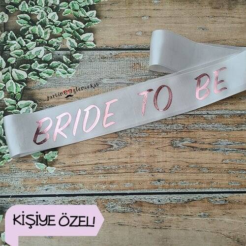 Rose Gold Varak Baskılı Kişiye Özel Beyaz Kuşak - 1