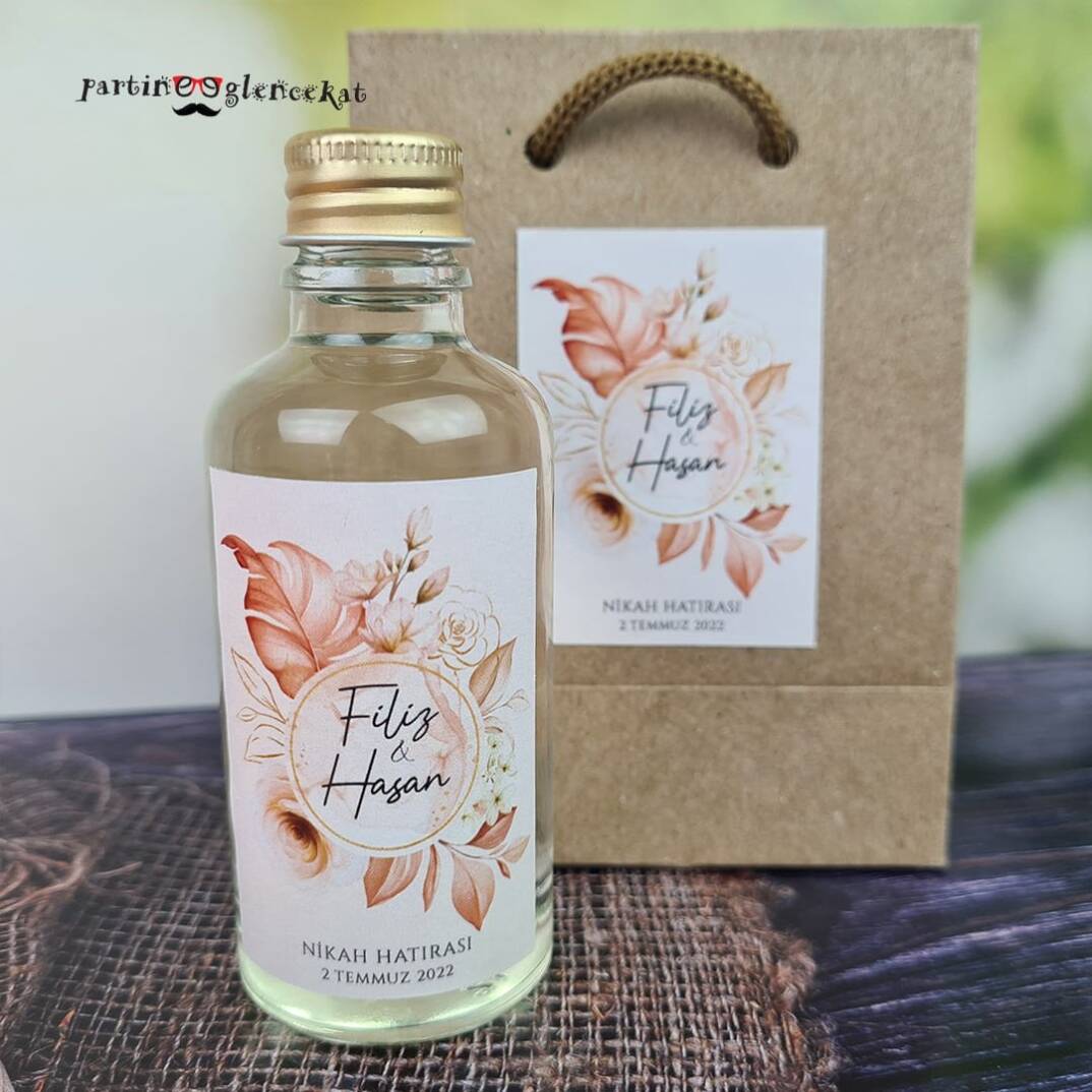 Rose Gold Yapraklı Konsept Kolonya Hediyelik - 3