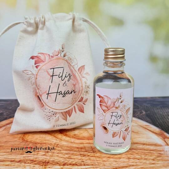 Rose Gold Yapraklı Konsept Kolonya Hediyelik - 6