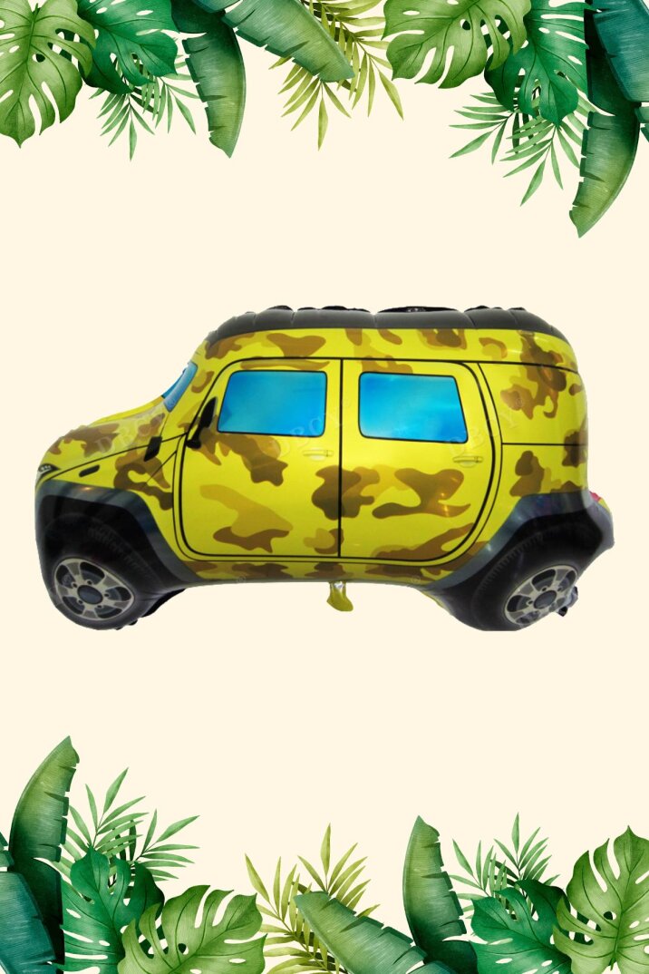 Safari Doğum Günü Jeep Folyo Balon Büyük Boy - 1
