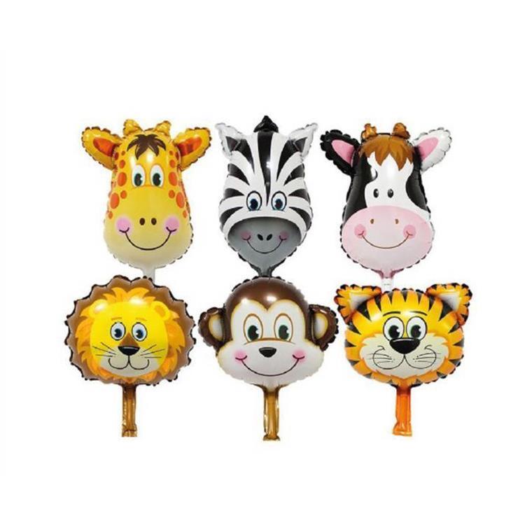 Safari Doğum Günü Parti Seti Balon Zinciri İyi Ki Doğdun Flama Seti Hayvan Kafa Balonlar - 3