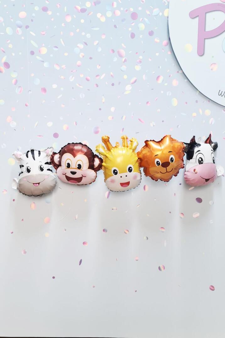 Safari Hayvanları Birleşik Folyo Balon Uzun 107cm - 1