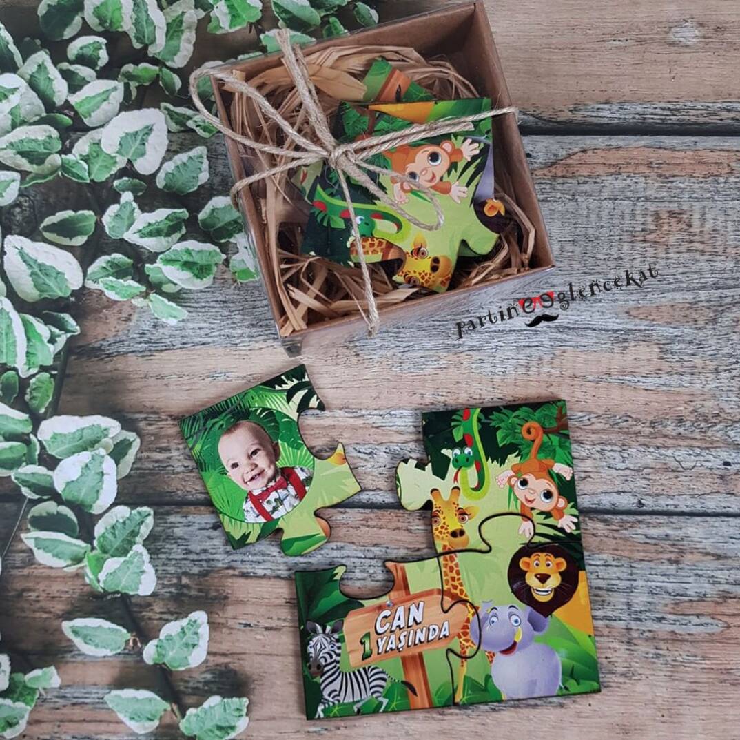 Safari Konsept Ahşap Puzzle Magnet - 1