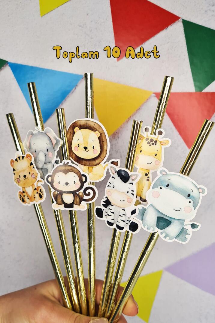 Safari Konsept Pipet Süsleri 10lu Lüks Pipet Paketi - 1
