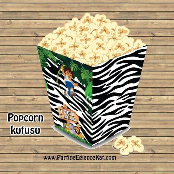 Safari Konsept Popcorn Kutusu-Zebra - 1