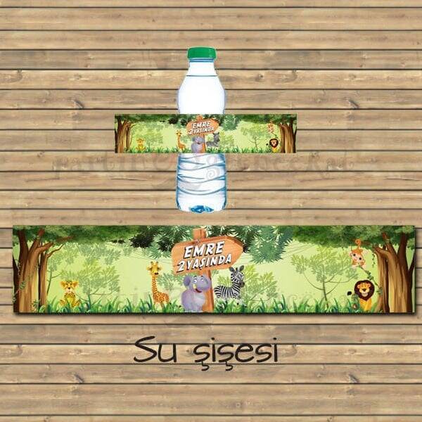 Safari Konsept Su Şişesi Etiketi - 1