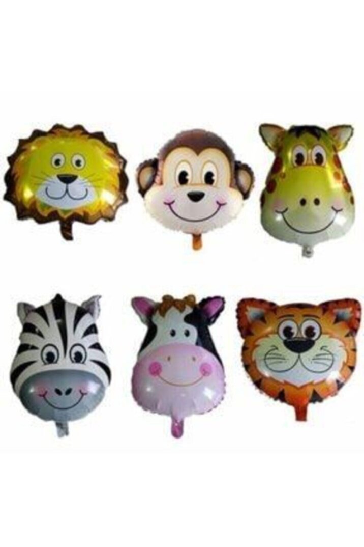 Safari Set Hayvan 6'lı Folyo Balon Seti - 1