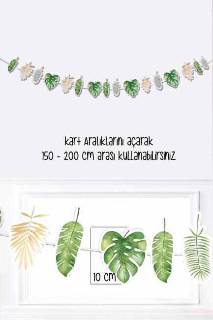 Safari Tema Doğum Günü Safari Yapraklar Banner Kalın Kart Uzun Banner - 2