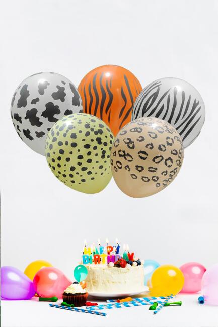 Safari Temalı Baskılı Balonlar 12" Inç Balon 5 Adet