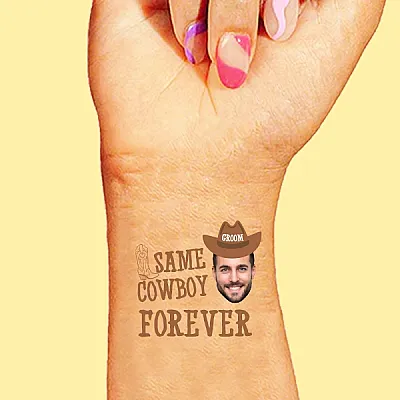Kişiye Özel Same Cowboy Forever Konsept Fotoğraflı Geçici Dövme