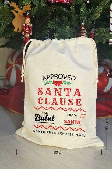 Santa Clause Express Mail İsme Özel Yılbaşı Hediye Kesesi - 2