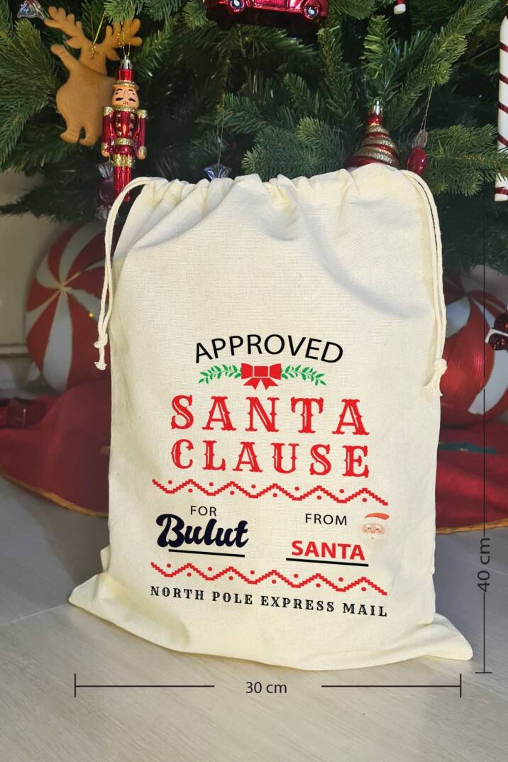 Santa Clause Express Mail İsme Özel Yılbaşı Hediye Kesesi - 2