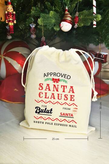 Santa Clause Express Mail İsme Özel Yılbaşı Hediye Kesesi - 3