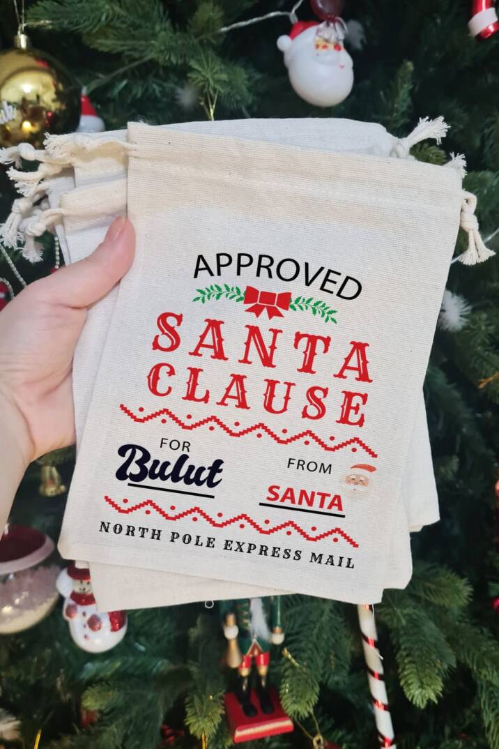 Santa Clause Express Mail İsme Özel Yılbaşı Hediye Kesesi - 4