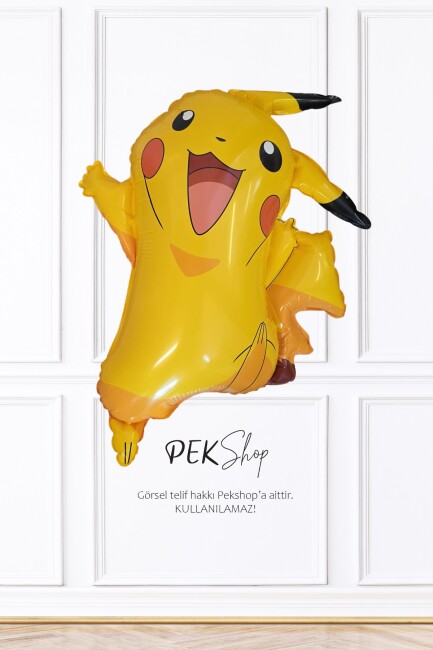 Sarı Pikachu Folyo Balon Pokemon Tema Doğum Günü Pikaçu Folyo Balon