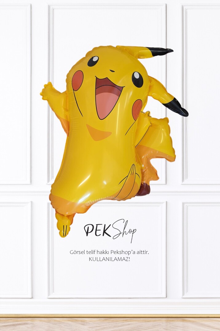 Sarı Pikachu Folyo Balon Pokemon Tema Doğum Günü Pikaçu Folyo Balon - 1
