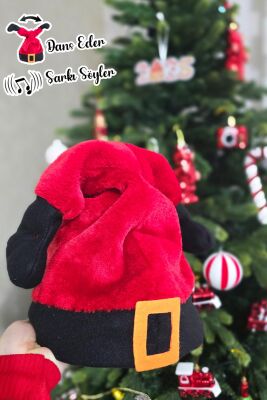Şarkı Söyleyen Dans Eden Yılbaşı Noel Baba Şapkası Hareketli Sesli Noel Baba Ayakları Yılbaşı Şapkası - 3