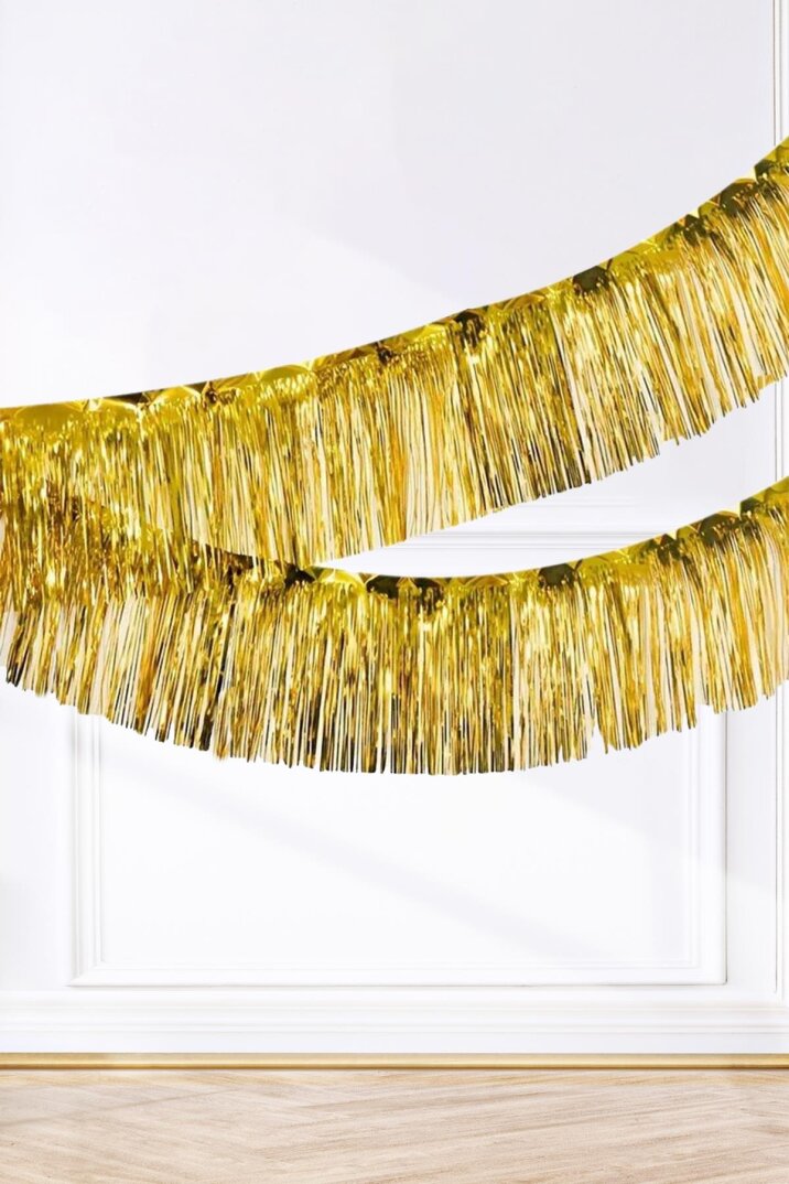 Şerit Püskül Süs Metalik Gold 30 cm x 300 cm - 1