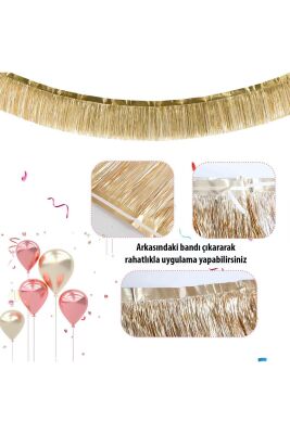Şerit Püskül Süs Metalik Kırmızı 30 cm x 300 cm - 3