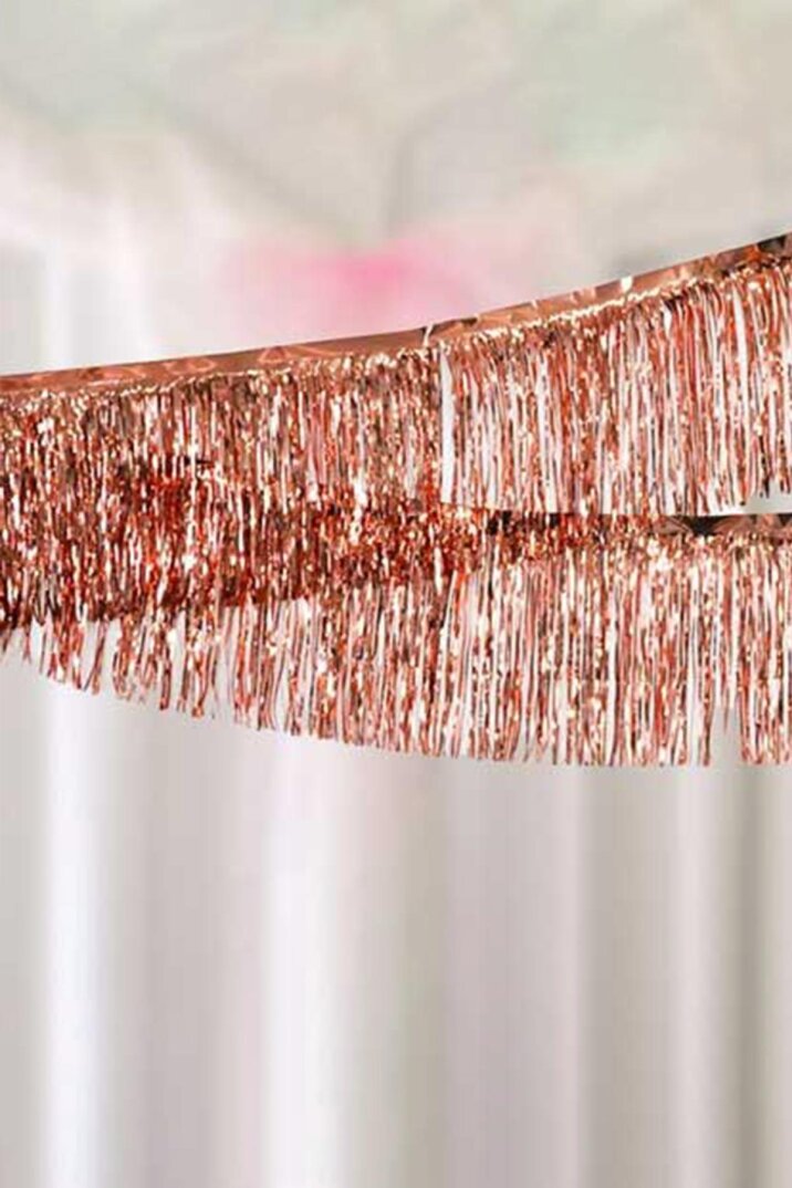 Şerit Püskül Süs Metalik Rose 30 cm x 300 cm - 1