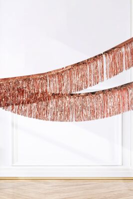 Şerit Püskül Süs Metalik Rose 30 cm x 300 cm - 2