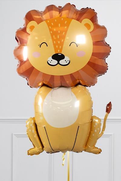 Sevimli Aslan Büyük Folyo Balon Safari Temalı Doğum Günü Balonları 100cm - 1