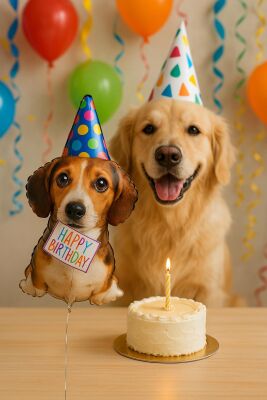 Sevimli Doğum Günü Köpeği Balon Birthday Puppy Minik Balon 14inç - 2