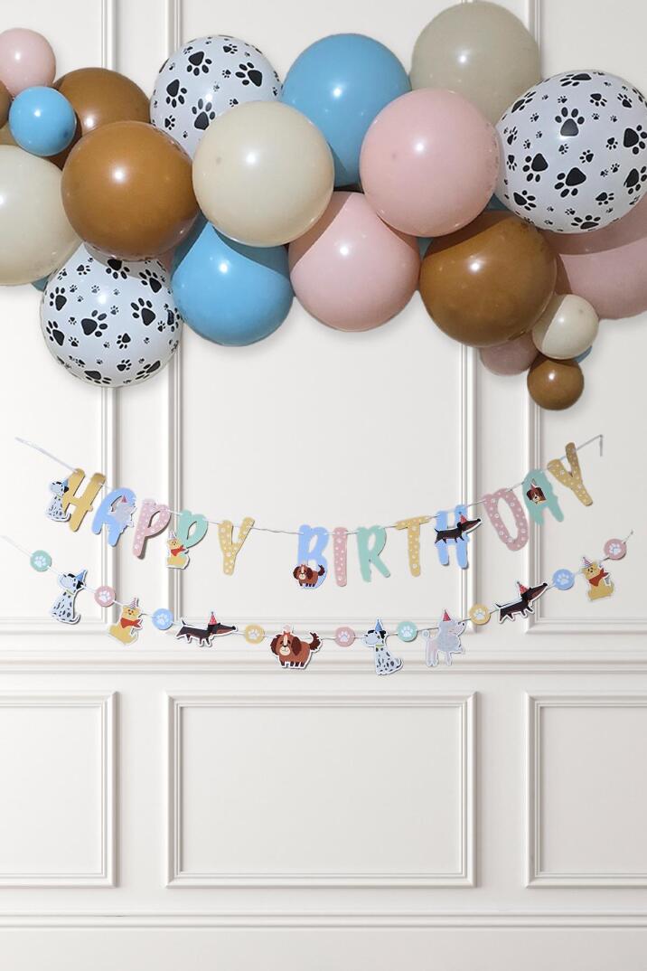 Sevimli Köpekler Doğum Günü Balon Zinciri Seti - 1