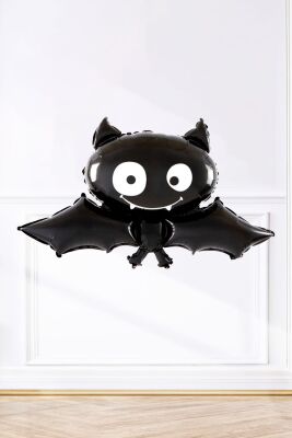 Sevimli Yarasa Halloween Folyo Balon Siyah - 1