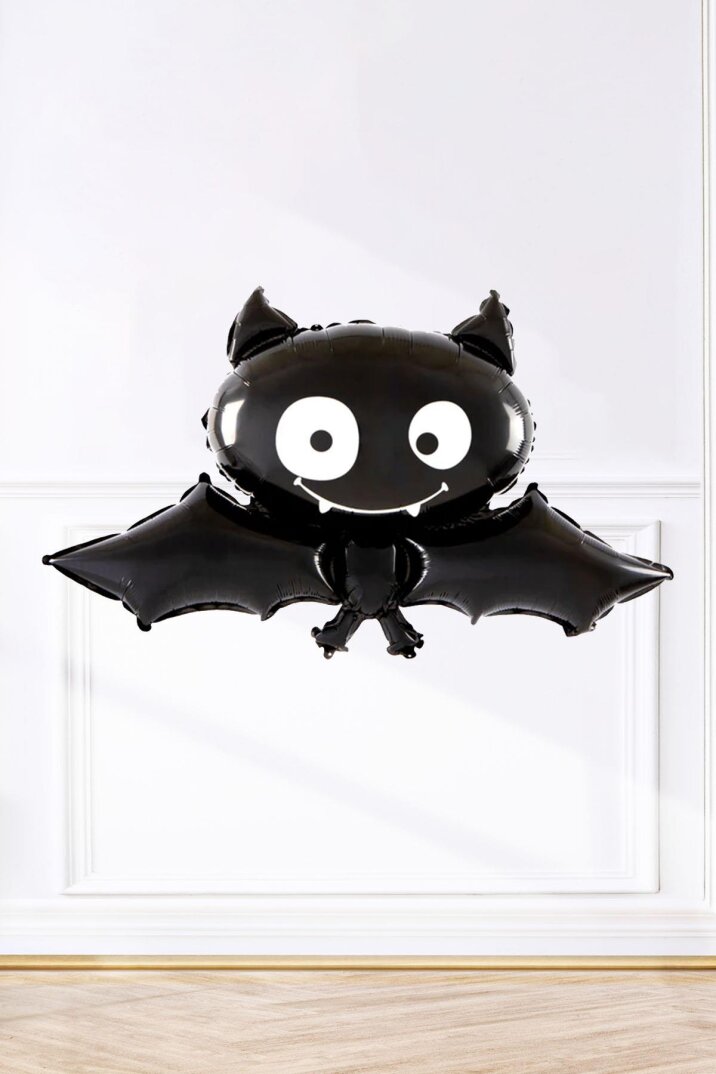 Sevimli Yarasa Halloween Folyo Balon Siyah - 1