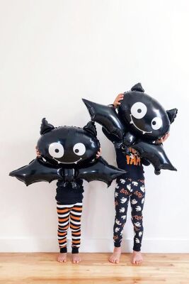 Sevimli Yarasa Halloween Folyo Balon Siyah - 2