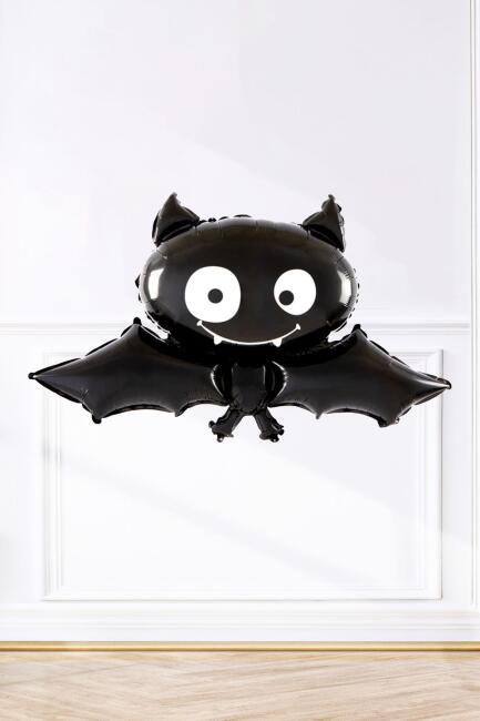 Sevimli Yarasa Halloween Folyo Balon Siyah