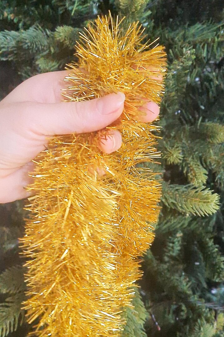 Sim Garland Kalın GOLD 2 Metre Boyun Süsü Yılbaşı Parti Aksesuarı - 2