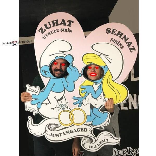 Şirinler Konsept Cut Out Çerçeve - 1