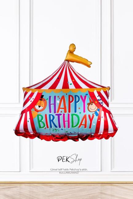 Sirk Folyo Balon Sirk Konsept Doğum Günü Balonu - 1